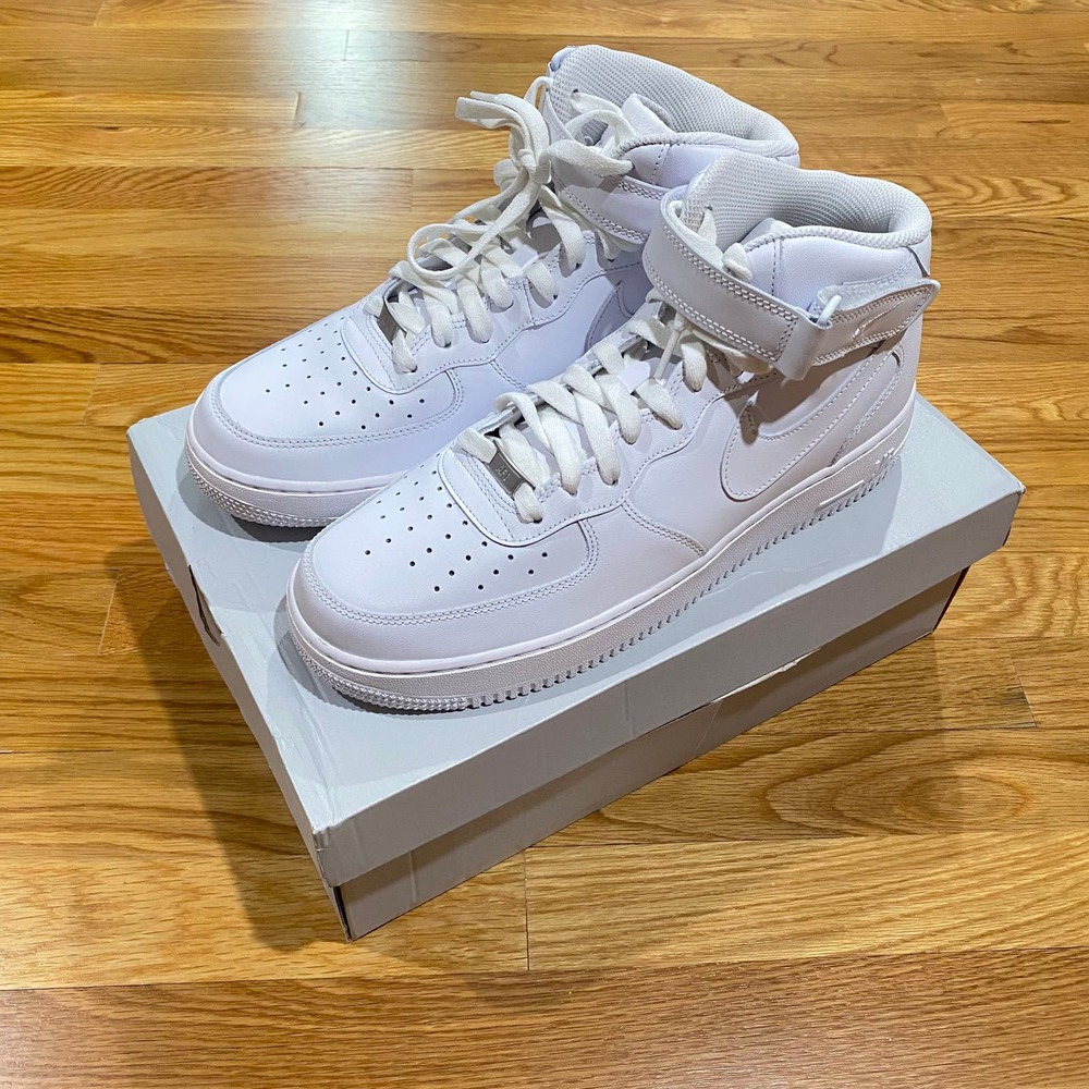 Nike Air Force 1 Mid '07 White/White Mens 11 CW2289-111 New - Picture 2 of 7